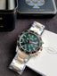 Fossil Bannon Two-Tone Stainless Steel Green Dial Chronograph Quartz Watch for Men – BQ2738