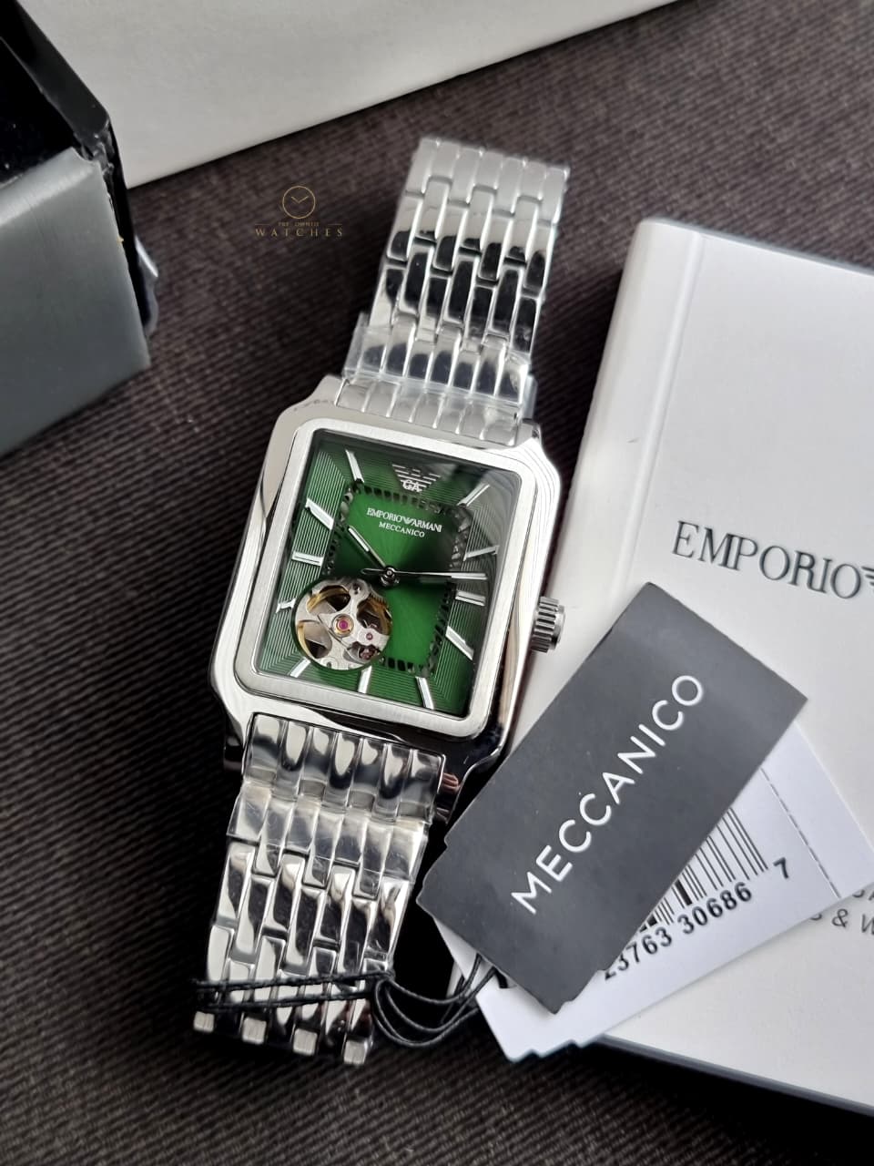 Emporio Armani Automatic Green Dial Stainless Steel Men's Watch – AR60067