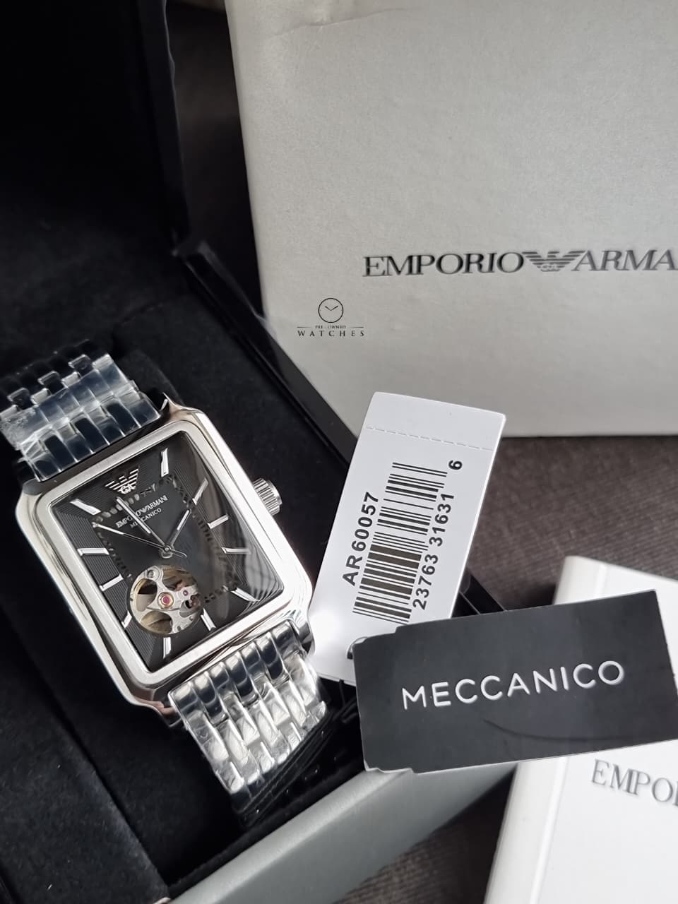 Emporio Armani Automatic Black Dial Stainless Steel Men's Watch – AR60057
