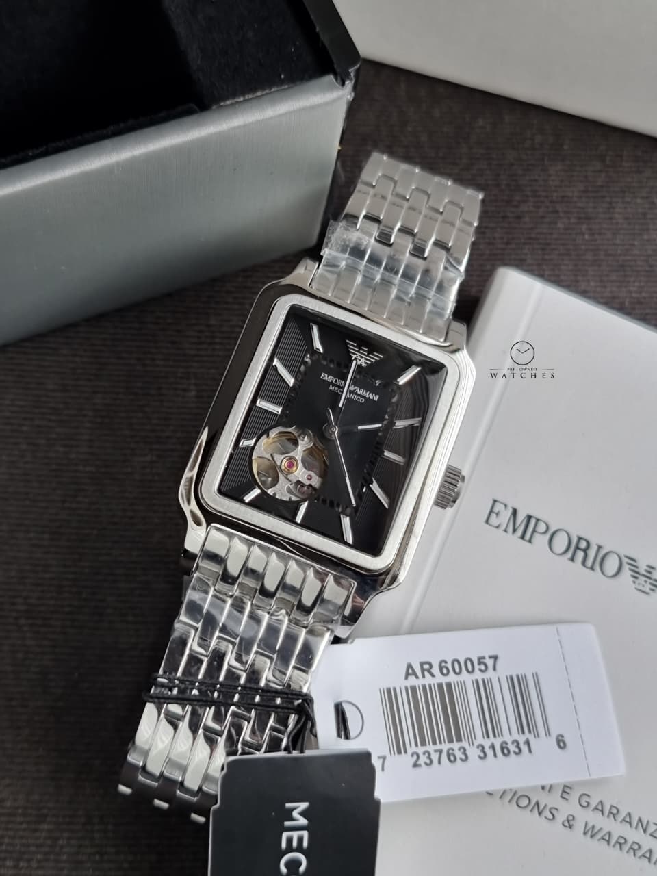Emporio Armani Automatic Black Dial Stainless Steel Men's Watch – AR60057