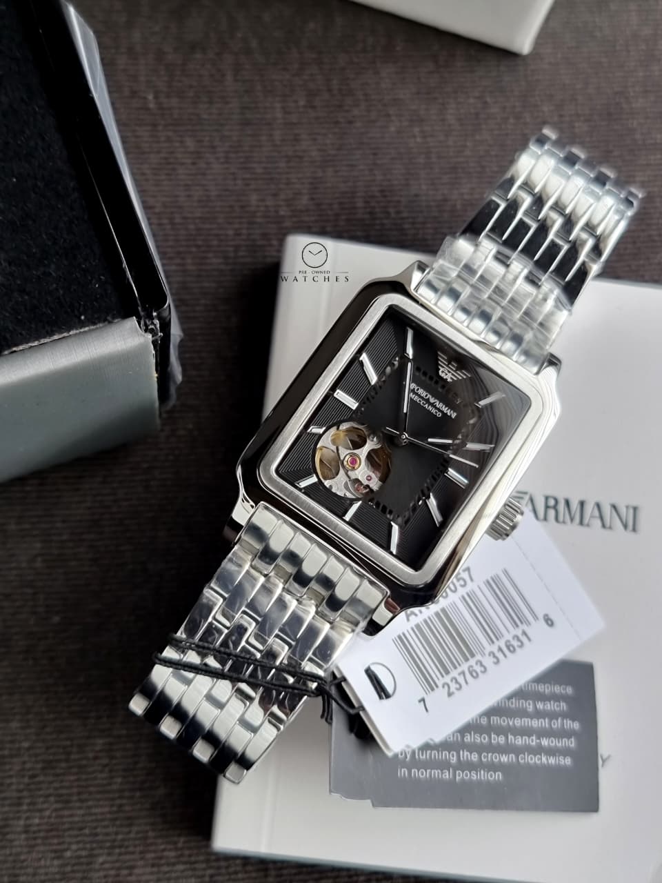 Emporio Armani Automatic Black Dial Stainless Steel Men's Watch – AR60057