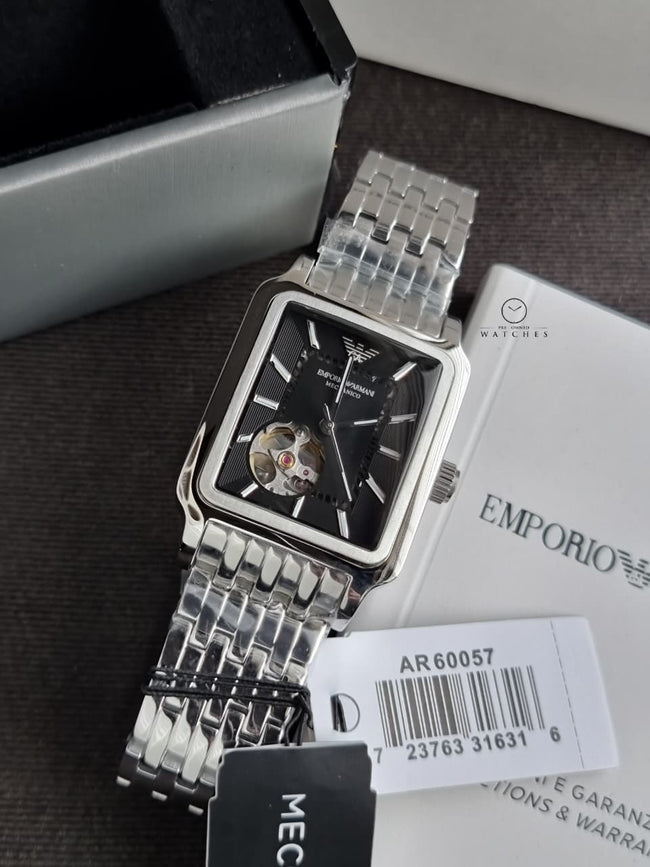 Emporio Armani Automatic Black Dial Stainless Steel Men's Watch – AR60057 Hover Image