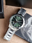 Hugo Boss Silver Stainless Steel Green Dial Automatic Watch for Men – 1514200