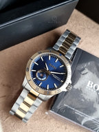 Hugo Boss Two-Tone Stainless Steel Navy Blue Dial Automatic Watch for Men – 1514201