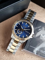 Hugo Boss Two-Tone Stainless Steel Navy Blue Dial Automatic Watch for Men – 1514201