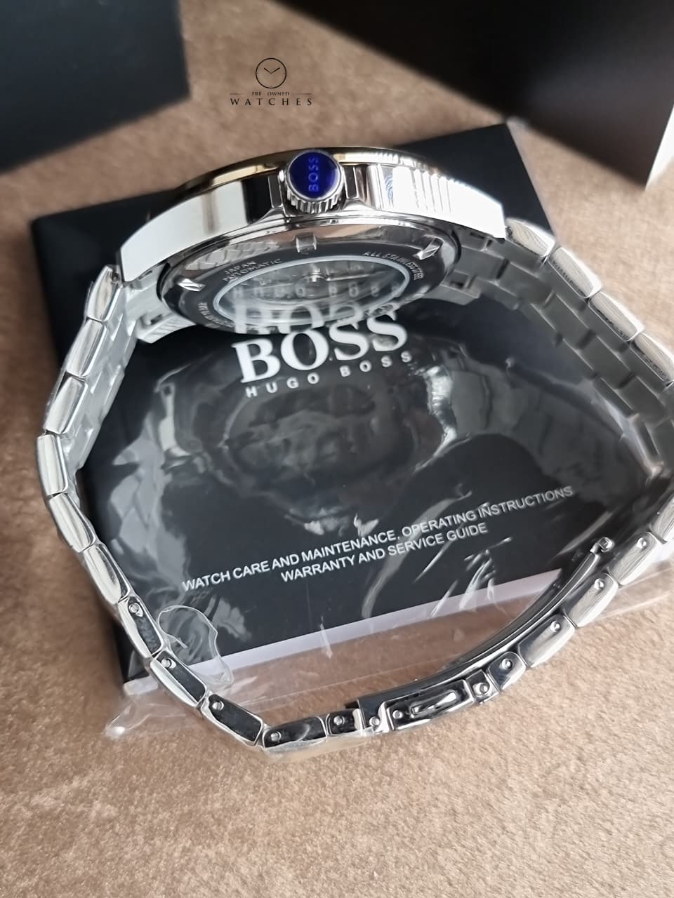 Hugo Boss Two-Tone Stainless Steel Navy Blue Dial Automatic Watch for Men – 1514201
