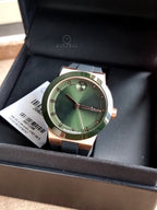 Movado BOLD Fusion Green Sunray Dial Black Silicone Strap Men's Watch – 3601296