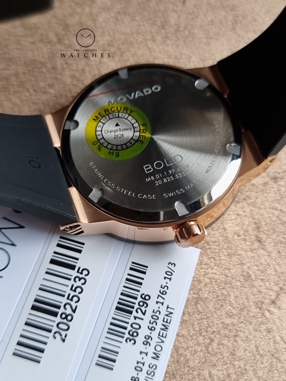 Movado BOLD Fusion Green Sunray Dial Black Silicone Strap Men's Watch – 3601296