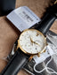 Movado Museum Classic Swiss Chronograph Men's Watch with Black Calfskin Leather Strap – 0607888