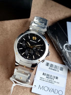 Movado SE Chronograph Black Sunray Dial Two-Tone Stainless Steel Men's Watch – 0607972