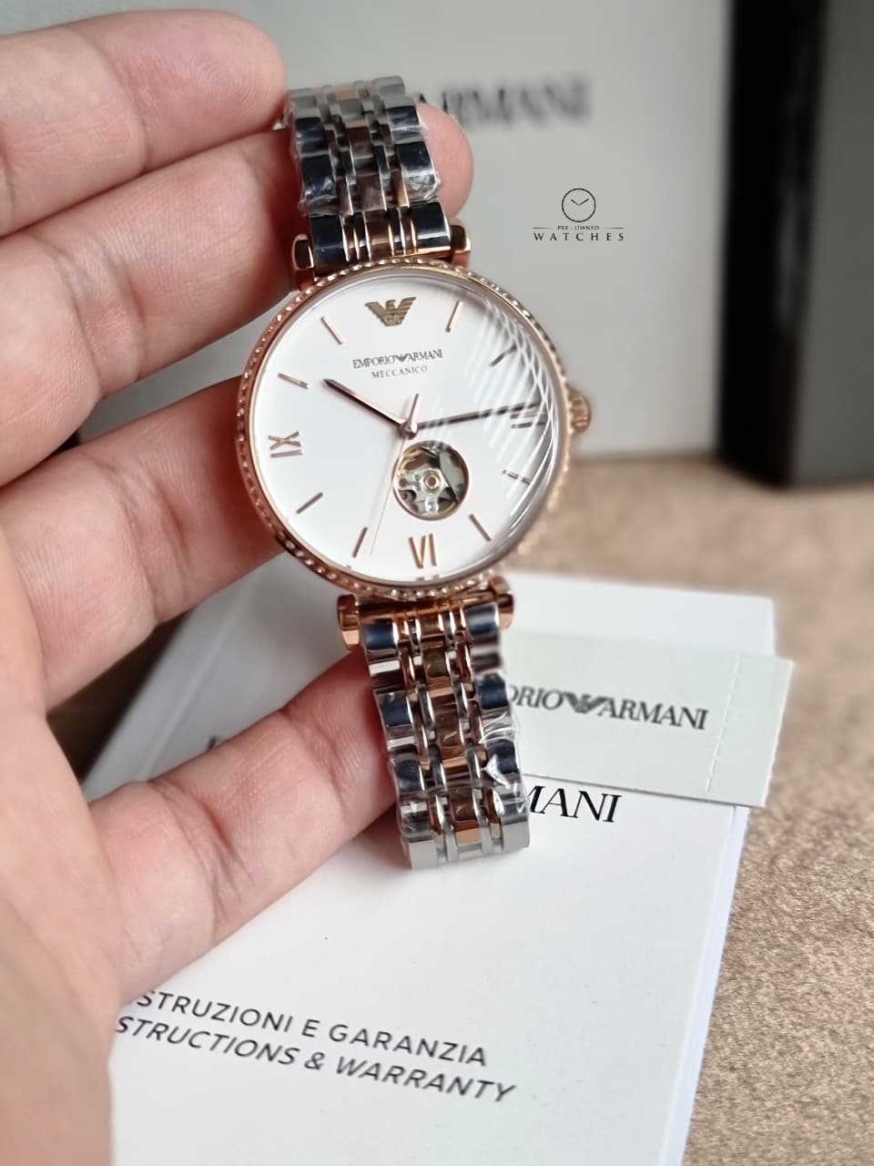 Emporio Armani Women's Three-Hand Two-Tone Stainless Steel Watch (Model: AR60019)