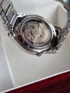 Seiko 5 White Dial Silver Chain Automatic Watch 36mm