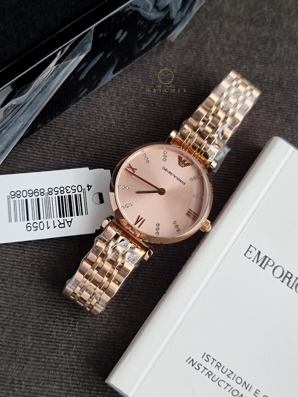 Emporio Armani Women’s Analog Stainless Steel Rose Gold Dial 32mm Watch AR11059