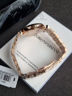 Emporio Armani Women’s Analog Stainless Steel Rose Gold Dial 32mm Watch AR11059