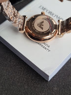 Emporio Armani Women’s Analog Stainless Steel Rose Gold Dial 32mm Watch AR11059