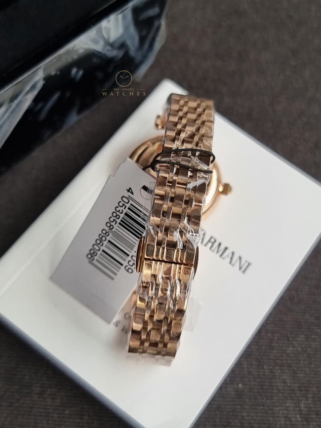 Emporio Armani Women’s Analog Stainless Steel Rose Gold Dial 32mm Watch AR11059 Main Image