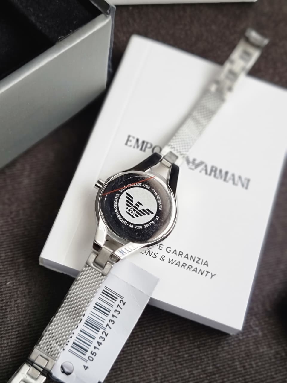 Emporio Armani Chiara Classic Black Dial Silver Stainless Steel Ladies Quartz Watch AR7328