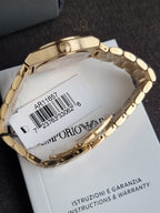 Emporio Armani Gold Stainless Steel White Dial Quartz Watch for Ladies - AR11657