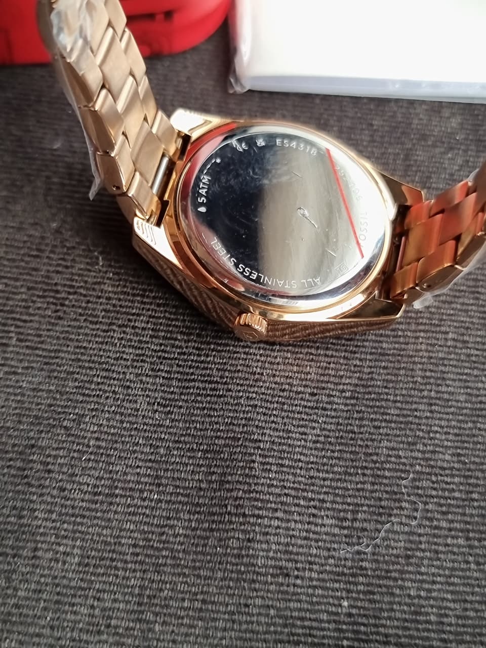 FOSSIL Scarlette Crystal Rose Dial Ladies Watch ES4318