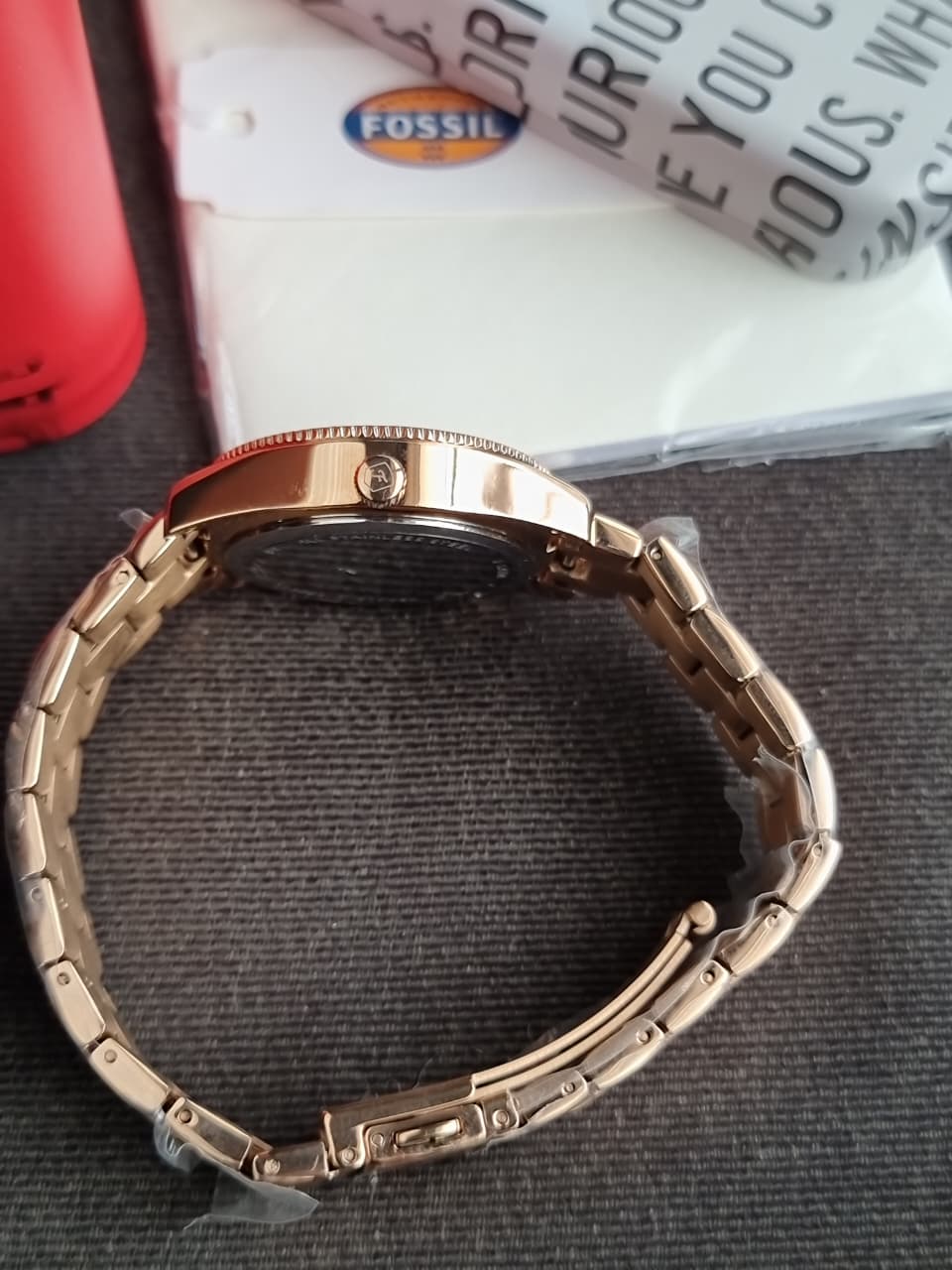 FOSSIL Scarlette Crystal Rose Dial Ladies Watch ES4318