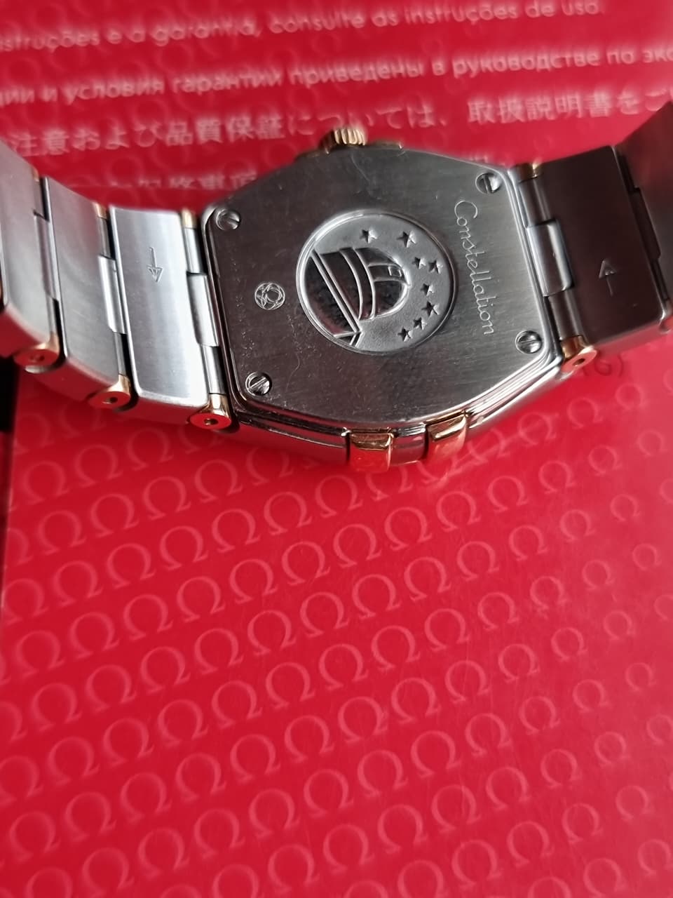 Omega Constellation 24mm Diamond Bezel White Mother-of-Pearl Dial Two-Tone Ladies Quartz Watch 123.25.24.60.05.002