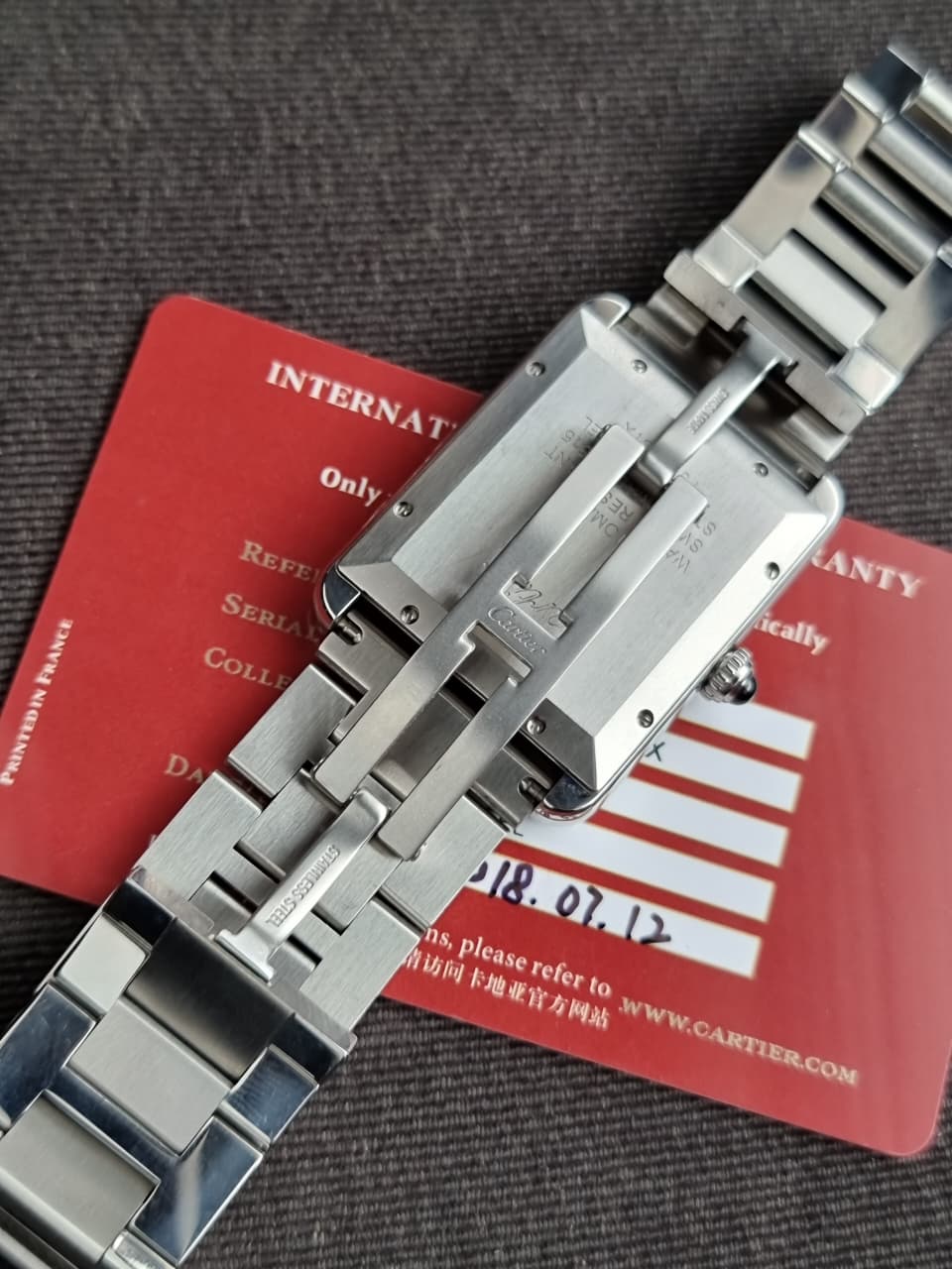 Cartier Tank Solo XL Automatic Silver Dial Stainless Steel Men's Watch W5200028