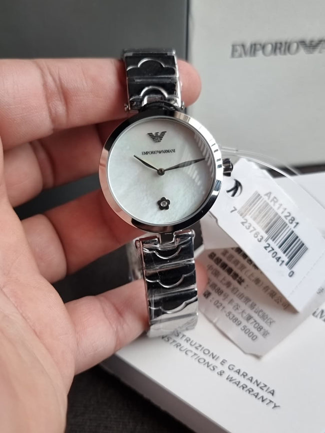 Emporio Armani Silver Quartz Stainless Steel Women's Watch AR11235 Hover Image