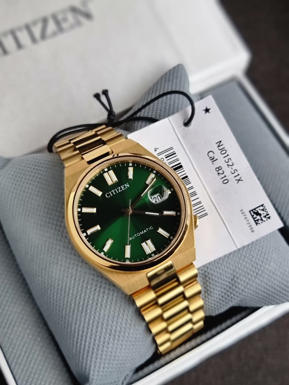 Citizen Tsuyosa 40mm Green Dial Gold Tone Stainless Steel Automatic Men's Watch NJ0152-51X