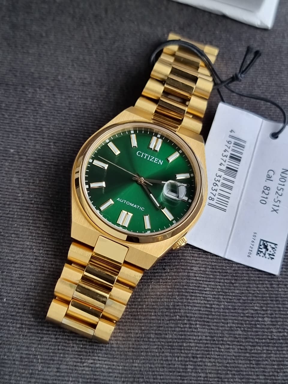 Citizen Tsuyosa 40mm Green Dial Gold Tone Stainless Steel Automatic Men's Watch NJ0152-51X