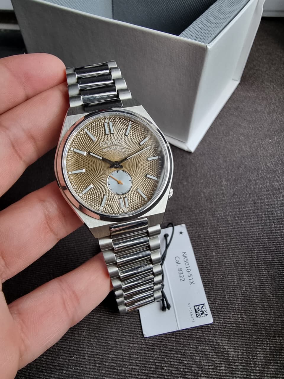 Citizen Silver Stainless Steel Green Dial Automatic Watch for Gents - Citizen NK5010-51X