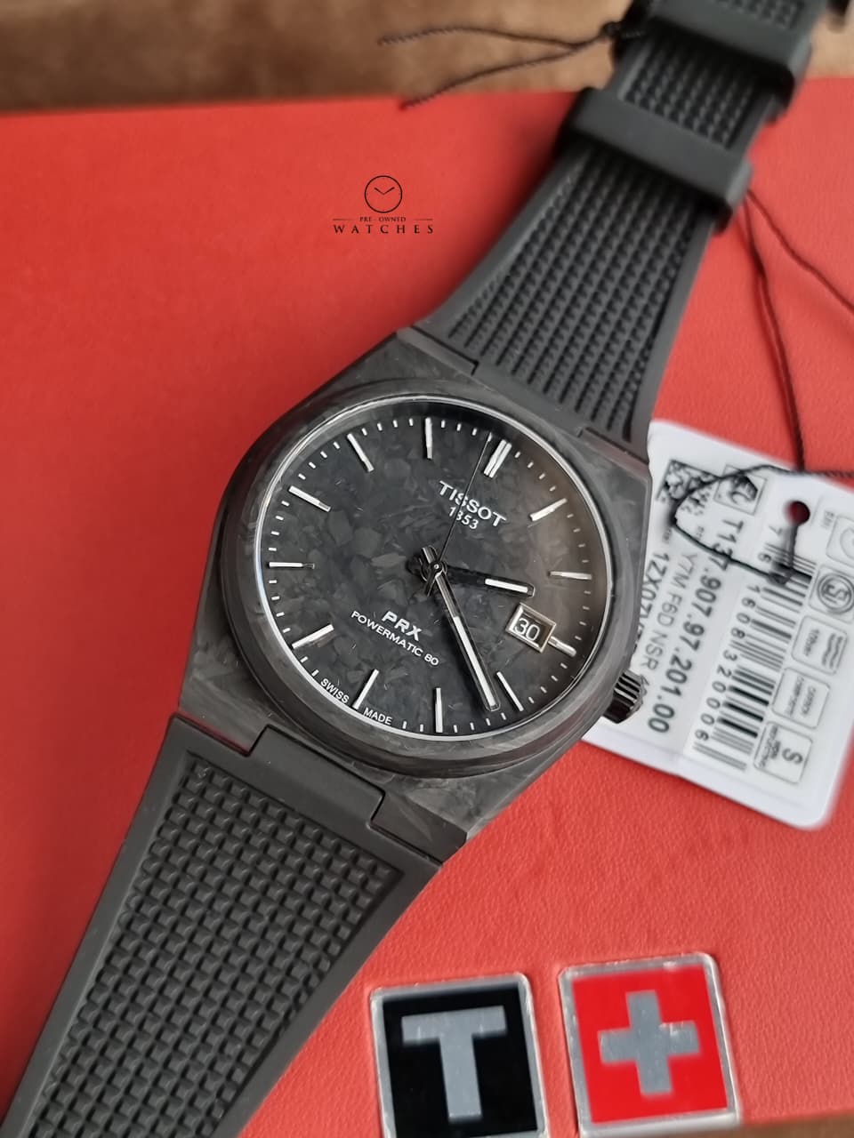 Tissot PRX Powermatic 80 Forged Carbon Black Carbon Dial Automatic Men's Watch T137.907.97.201.00