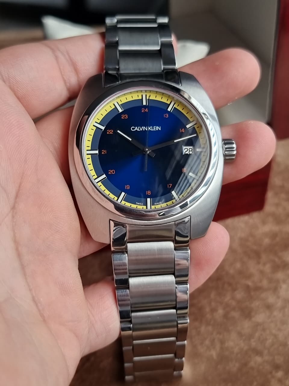 Calvin Klein Achieve Swiss Quartz Blue Dial Stainless Steel Men's Watch K8W3114N