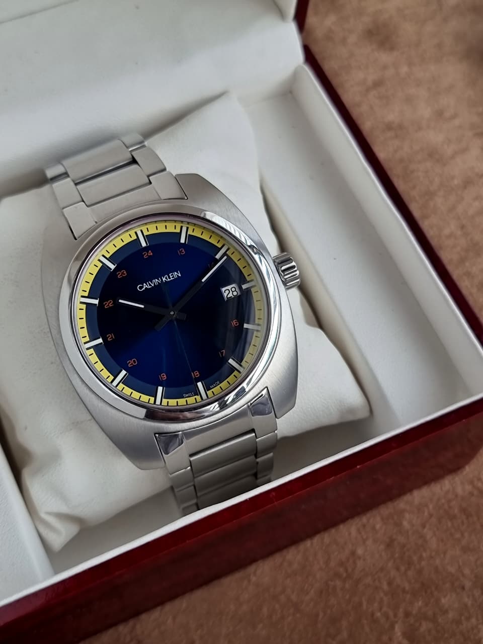 Calvin Klein Achieve Swiss Quartz Blue Dial Stainless Steel Men's Watch K8W3114N