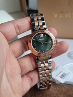 Versace Daphnis Two-Tone Stainless Steel Green Dial Women's Quartz Watch VEOCA0224