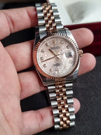Rolex Datejust 36 Silver Jubilee Diamond Dial Two-Tone Everose Gold & Stainless Steel Automatic Men's Watch 116231