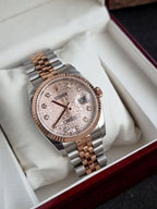 Rolex Datejust 36 Silver Jubilee Diamond Dial Two-Tone Everose Gold & Stainless Steel Automatic Men's Watch 116231
