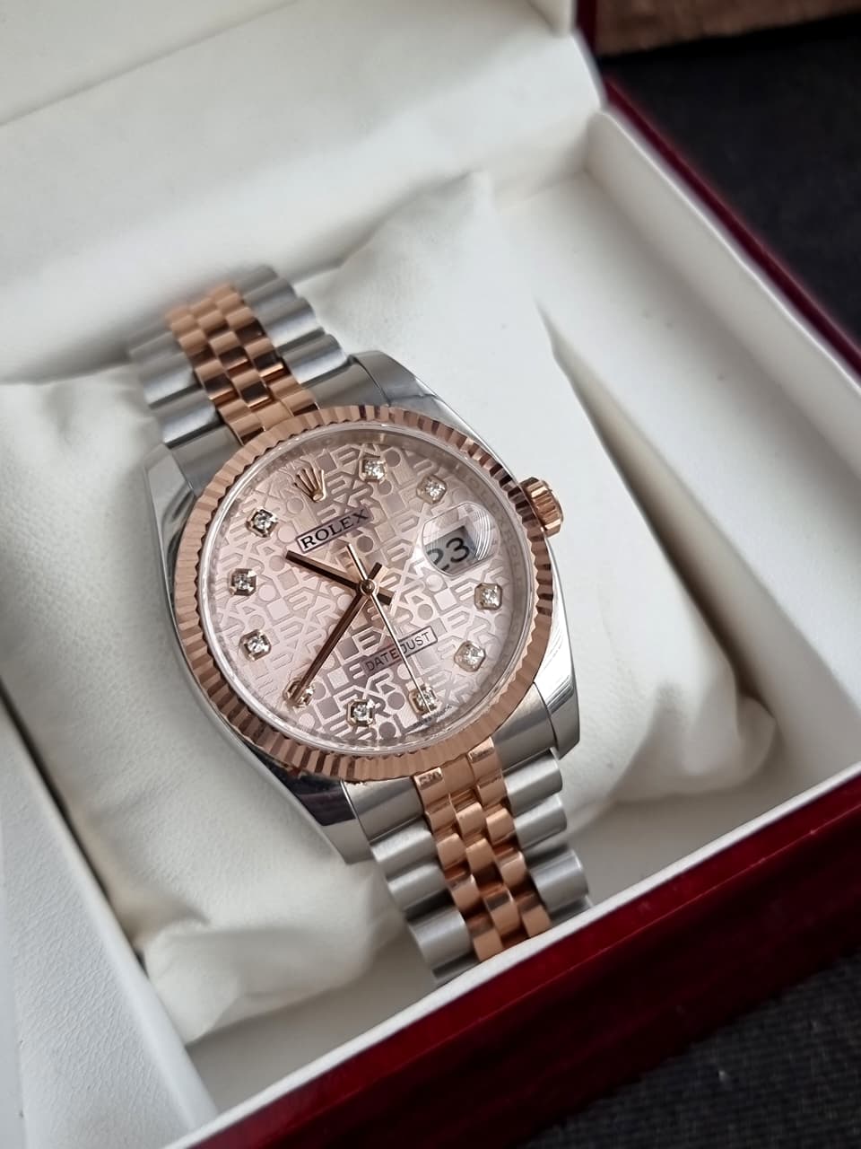 Rolex Datejust 36 Silver Jubilee Diamond Dial Two-Tone Everose Gold & Stainless Steel Automatic Men's Watch 116231