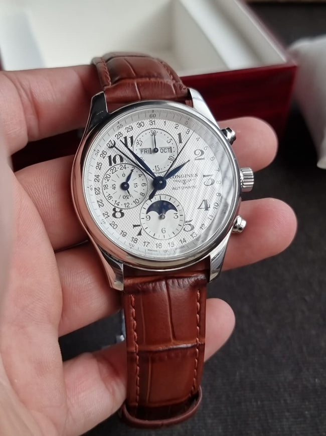 Longines Master Collection Chronograph Moonphase Silver Dial Automatic Men's Watch L27734783 Hover Image