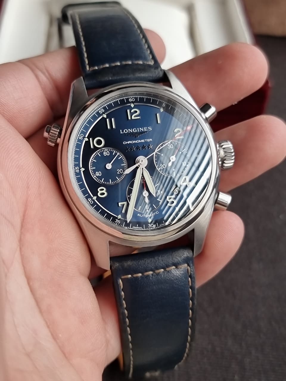 Longines Spirit Chronograph 42mm Sunray Blue Dial Automatic Men's Watch L3.820.4.93.0