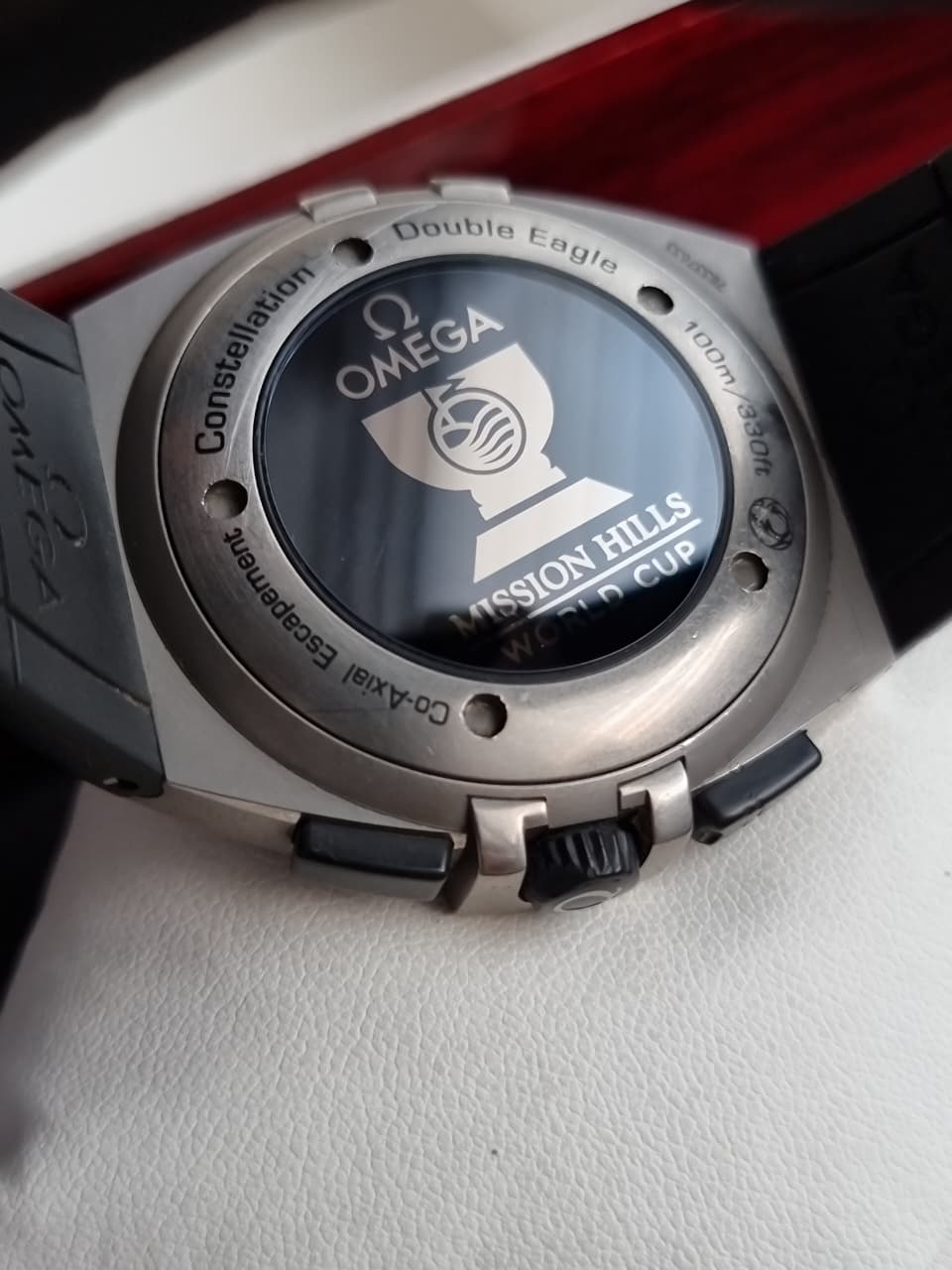 Omega Constellation Double Eagle Mission Hills 41mm Black Carbon Dial Titanium Automatic Chronograph Men's Watch 121.92.41.50.01.001