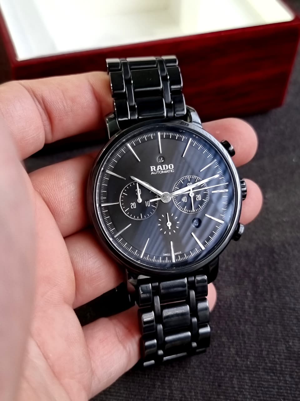 Rado DiaMaster Chronograph 45mm Black Dial Black High-Tech Ceramic Automatic Men's Watch R14090192