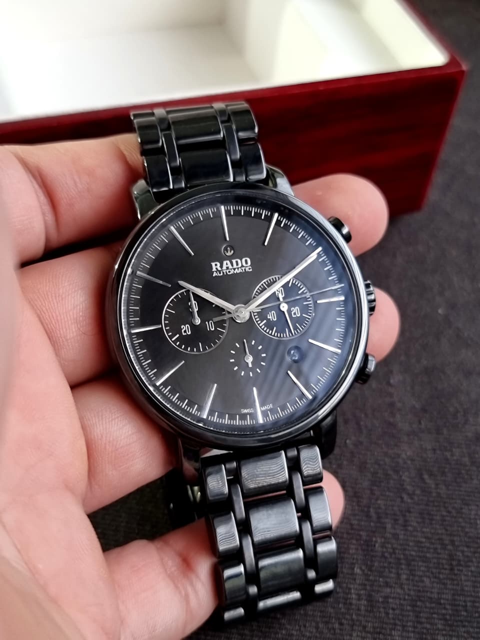 Rado DiaMaster Chronograph 45mm Black Dial Black High-Tech Ceramic Automatic Men's Watch R14090192