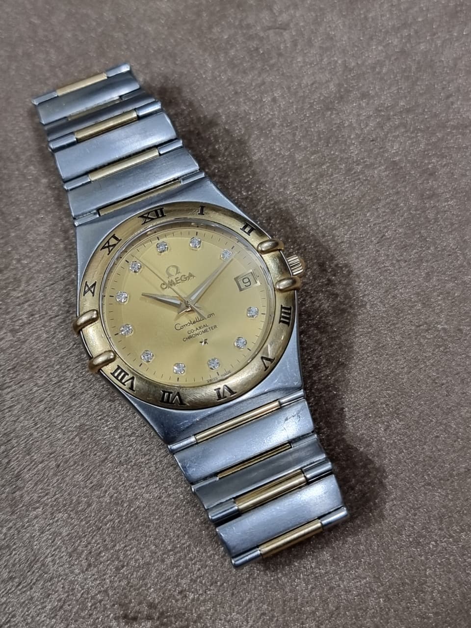 Omega Constellation 35.5mm Gold Dial Two-Tone Stainless Steel & 18K Yellow Gold Automatic Men's Watch 1202.15.00