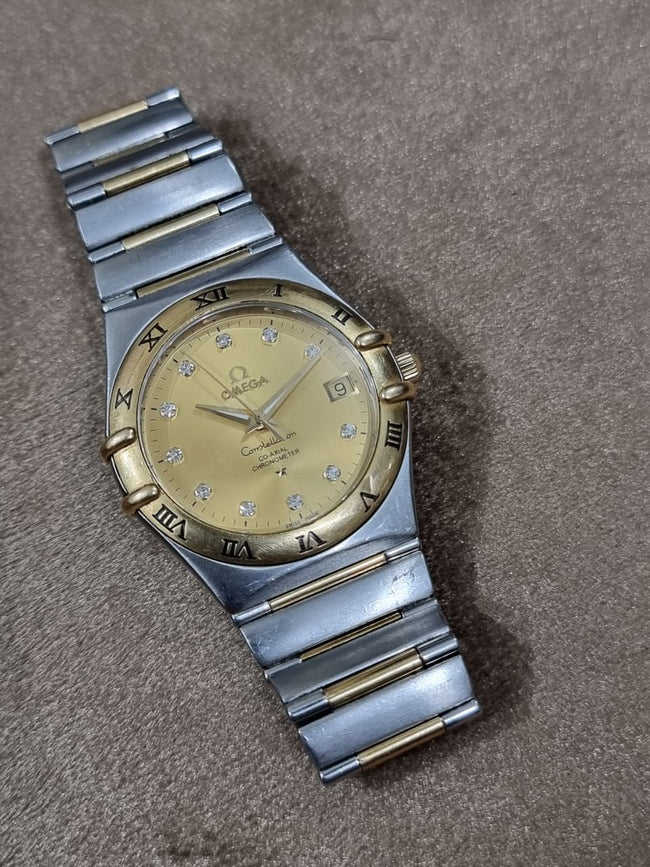 Omega Constellation 35.5mm Gold Dial Two-Tone Stainless Steel & 18K Yellow Gold Automatic Men's Watch 1202.15.00 Hover Image