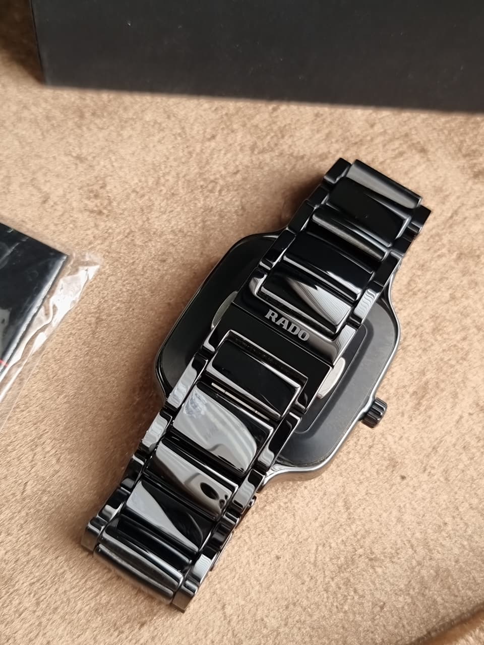 Rado True Square Black Dial Black High-Tech Ceramic Ladies Quartz Watch R27080162