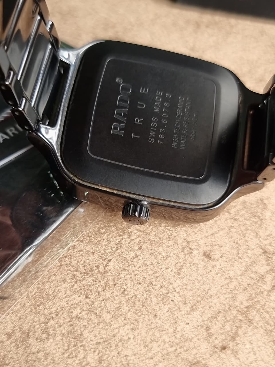 Rado True Square Black Dial Black High-Tech Ceramic Ladies Quartz Watch R27080162