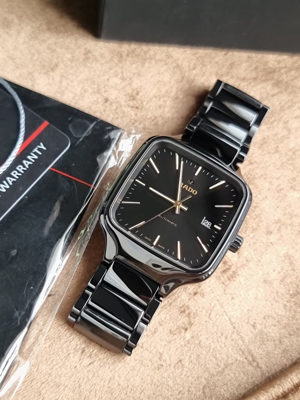 Rado True Square Black Dial Black High-Tech Ceramic Ladies Quartz Watch R27080162