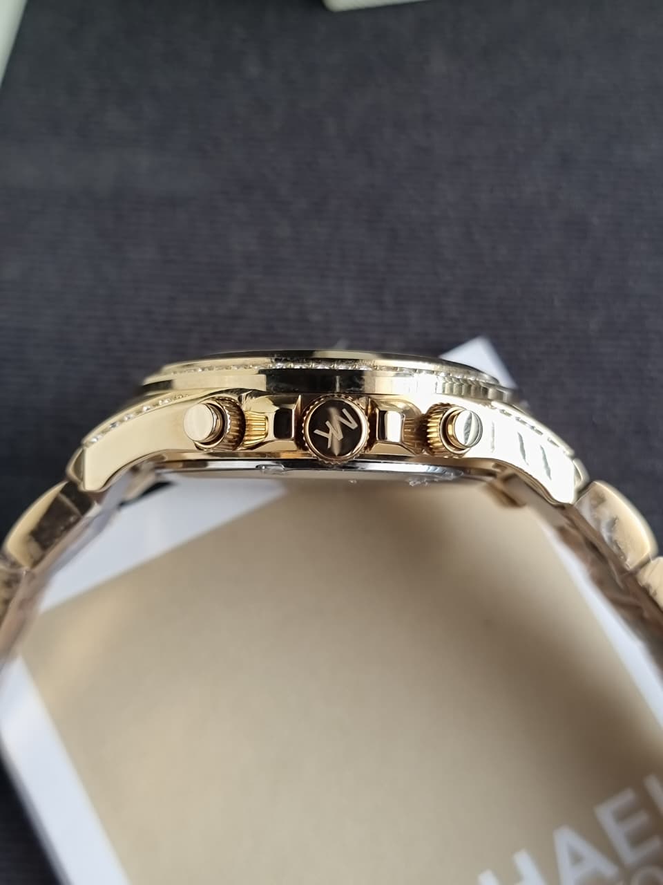 Michael Kors Blair Two-tone Stainless Steel Gold Dial Chronograph Quartz Watch for Ladies - MK6094