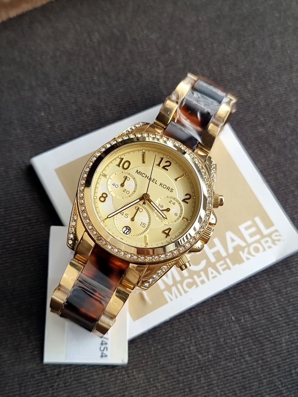 Michael Kors Blair Two-tone Stainless Steel Gold Dial Chronograph Quartz Watch for Ladies - MK6094