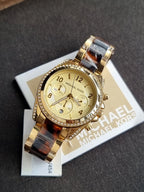 Michael Kors Blair Two-tone Stainless Steel Gold Dial Chronograph Quartz Watch for Ladies - MK6094